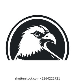 Black and white Simple logo with a charming eagle