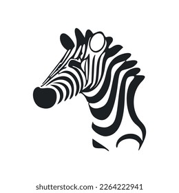 Black and white simple logo with charming zebra