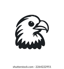 Black and white Simple logo with a charming and cute eagle.