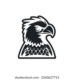 Black and white Simple logo with a lovely and cute eagle.