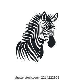 Black and white simple logo with lovely zebra