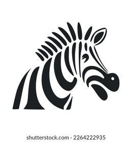 Black and white Simple logo with Lovely and cute monkey.