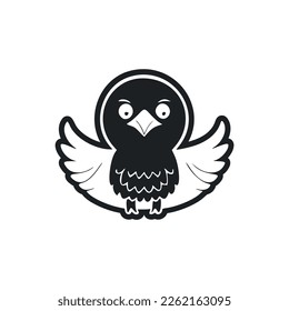 Black and white Simple logo with a nice and cute eagle.