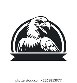 Logo simple en blanco y negro con un águila agradable
