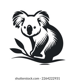 Schwarz-Weiß-Logo mit schönem Koala