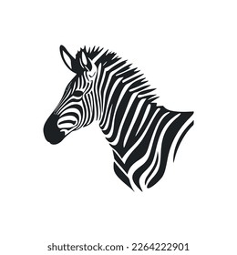 Black and white simple logo with sweet zebra