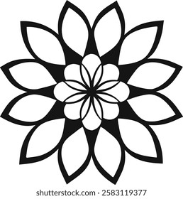 black and white simple mandala