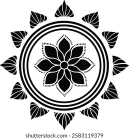 black and white simple mandala