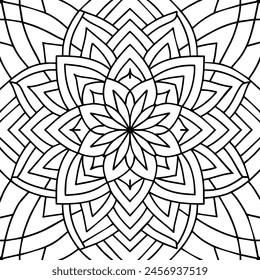 Black and white simple mandala design