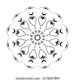black and white simple mandala illustration