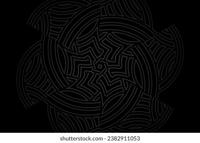 Black and white Simple and modern caleidoscope aesthetic line art for commercial presentation background template 