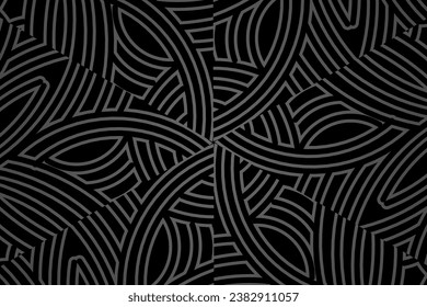 Black and white Simple and modern caleidoscope aesthetic line art for commercial presentation background template 