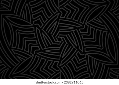 Black and white Simple and modern caleidoscope aesthetic line art for commercial presentation background template 