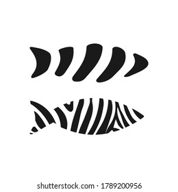 Black White Simple Modern Zebra Fish Logo Design Vector Icon Symbol In Trendy Design Style Illustration In EPS10 Format