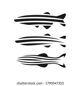 Black White Simple Modern Zebra Fish Logo Design Vector Icon Symbol In Trendy Design Style Illustration In EPS10 Format