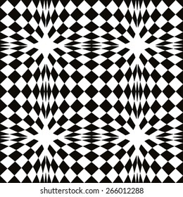 Black and white simple mosaic seamless pattern, simple geometric vector background.