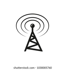 black and white simple outline vector radio tower icon