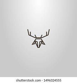black and white simple outline vector line art sign of a deer or doe head