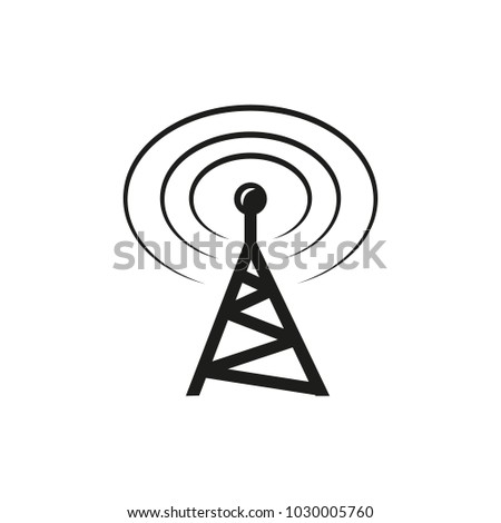 black and white simple outline vector radio tower icon