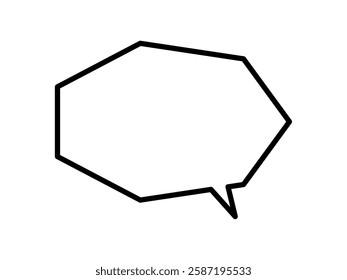 Black and white simple polygonal speech bubble