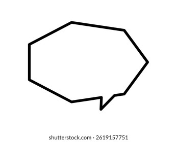 Black and white simple polygonal speech bubble