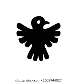 black and white simple retro owl icon