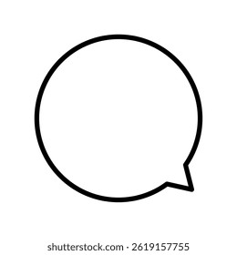 Black and white simple round speech bubble