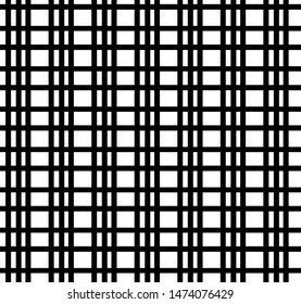 Black and White Simple Seamless Vector Plaid
