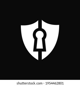 black and white simple shield logo illustration 