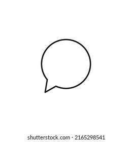 Black and white simple sign. Monochrome minimalistic illustration suitable for apps, books, templates, articles etc. Vector line icon of round speech bubble 