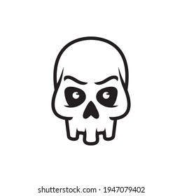 black and white of simple skull drawing