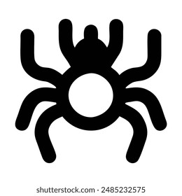 Black and white simple spider icon design. Vector illustration