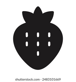 Black and white simple strawberry illustration. Vector illustration