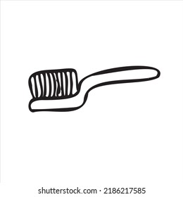 Black And White Simple Toothbrush Drawing