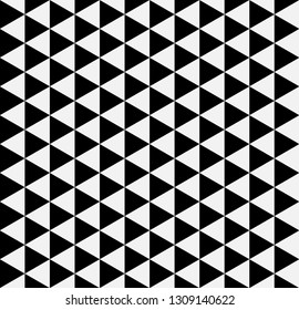 Black and white  simple triangle seamless pattern. Retro design. Vector background.