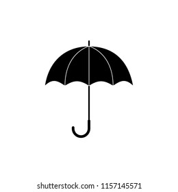 Black and white simple umbrella silhouette, vector