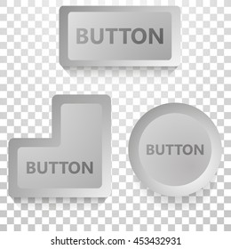 black and white simple vector buttons for computer