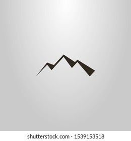 black and white simple vector flat art sign of three mountains peaks silhouette