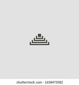 black and white simple vector geometric abstract iconic sign of pyramid silhouette
