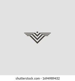 black and white simple vector geometric outline  iconic sign of weird striped triangular figure or construction