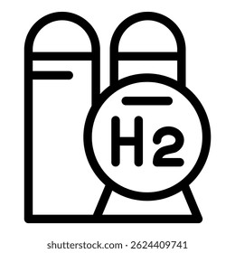 Black and white simple vector illustration of hydrogen energy icon as a modern. Ecofriendly. And sustainable power symbol for the future. Perfect for ecoconscious and innovative industry and economy