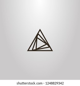 black and white simple vector line art outline sign of different size overlaid triangles