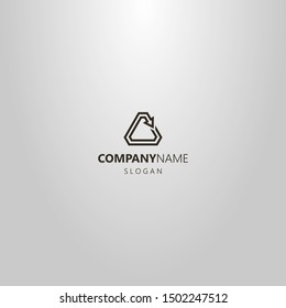 black and white simple vector line art logo of a rotating triangular arrow
