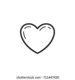 black and white simple vector line art outline heart icon
