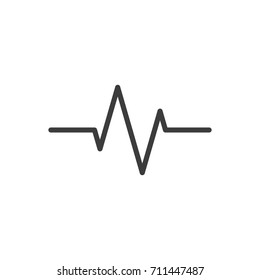 black and white simple vector line art heart rate icon