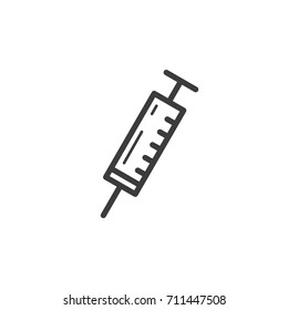black and white simple vector line art outline syringe icon