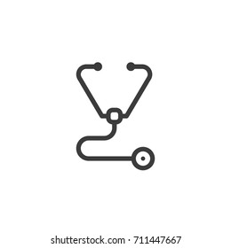 black and white simple vector line art outline stethoscope icon