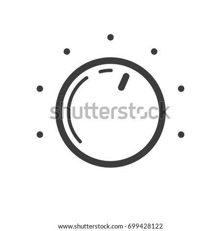 Black and white simple vector line art round controller icon
