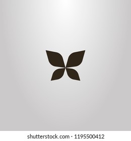 black and white simple vector outline sign of abstract butterfly wings