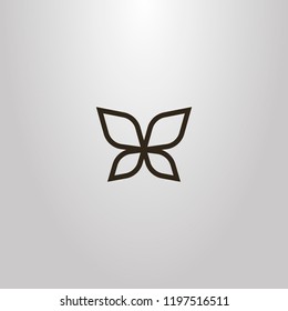 black and white simple vector outline sign of line art butterfly wings